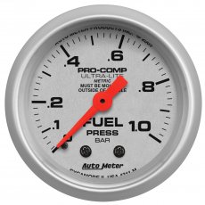 Autometer "Ultra-Lite", Bränsletryckmätare, 0,1-1,0 Bar, 52 mm
