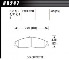 Hawk bromsbelägg HB247E.575, Corvette C5 1997-02, främre