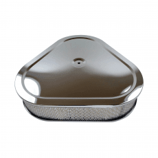 Luftrenare 3-kantig 14" x 3", kromad med platt botten, pappfilter