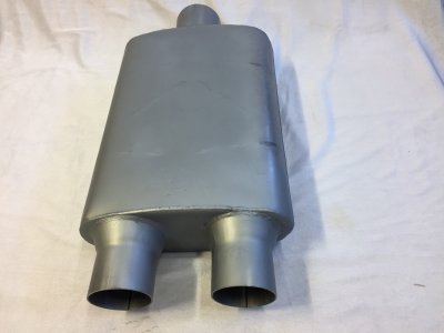 Ljuddämpare Dual Chamber 3" center, 2 x 2,25" ut