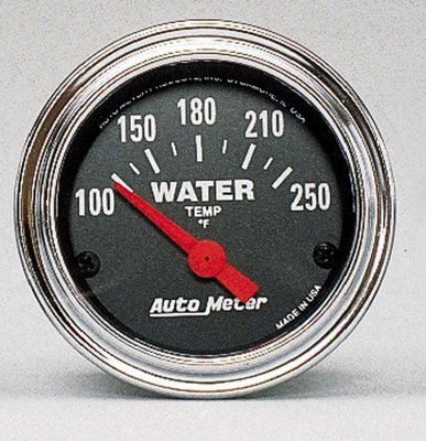 Autometer "Traditional Chrome", Vattentempmätare 100-250 °F, 52 mm