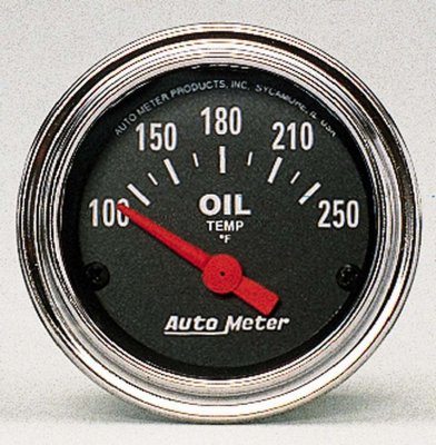 Autometer "Traditional Chrome", Oljetemperaturmätare 100-250 °F, 52 mm