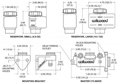 Wilwood huvudcylinder 1,300" stroke, 5/8" bore