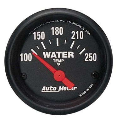 Autometer "Z-serien", Vattentemperaturmätare 100-250 °F, 52 mm