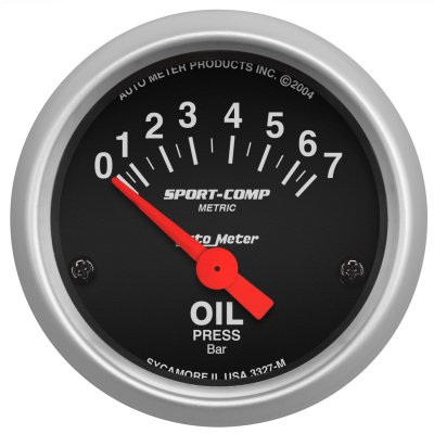 Autometer "Sport-Comp", Oljetryckmätare, 0-7 Bar, 52 mm