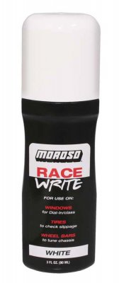 Moroso vit märkfärg till fönster, däck, Wheelie Bars