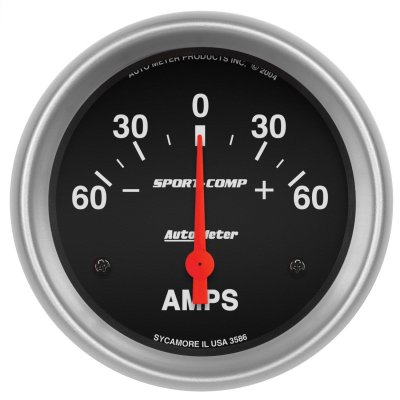 Autometer "Sport-Comp", Amperemätare, 60-0-60 A, 66 mm