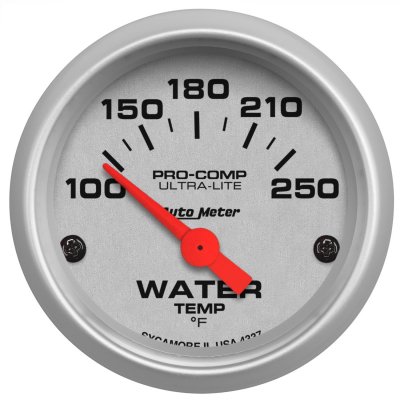 Autometer "Ultra-Lite", Vattentempmätare, 100-250 °F, 52 mm