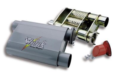 Flowtech Warlock-ljuddämpare 2,5" x 2,5" + 2,5" Bypass