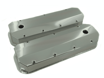 Ventilkåpor fabricated i borstad aluminium med försänkta bult, Chevy BB 1965-up