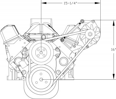 Generatorfäste förarsida kort vattenpump Chevy SB