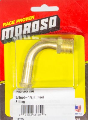 Moroso slangnippel i mässing 3/8" NPT - 1/2"-slang