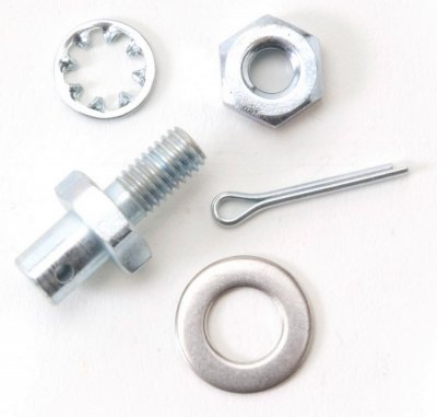 Persåkers Speedshop Throttle Cable Adapter, Steel, Zinc Oxide, Edelbrock Performer / Thunder AVS Carburetors