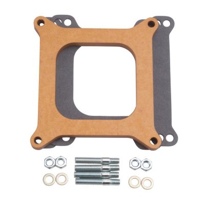 Persåkers Speedshop Carburetor Spacer, 1/2 in Thick, Open, Square Bore, Wood, Natural
