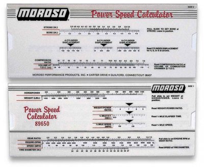 Moroso Power Speed Calculator