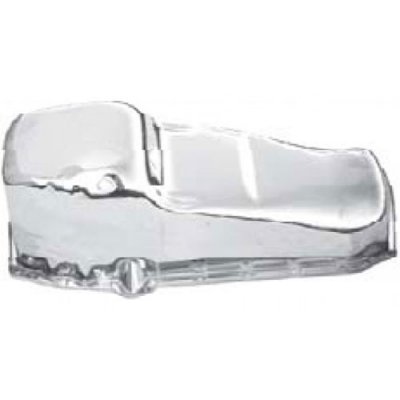 Persåkers Speedshop Engine Oil Pan, Rear Sump, 4 qt, Stock Depth, Steel, Chrome, Small Block Chevy