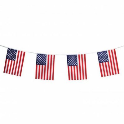 Avspärrningssnöre med 24 st USA-flaggor, 15 meter